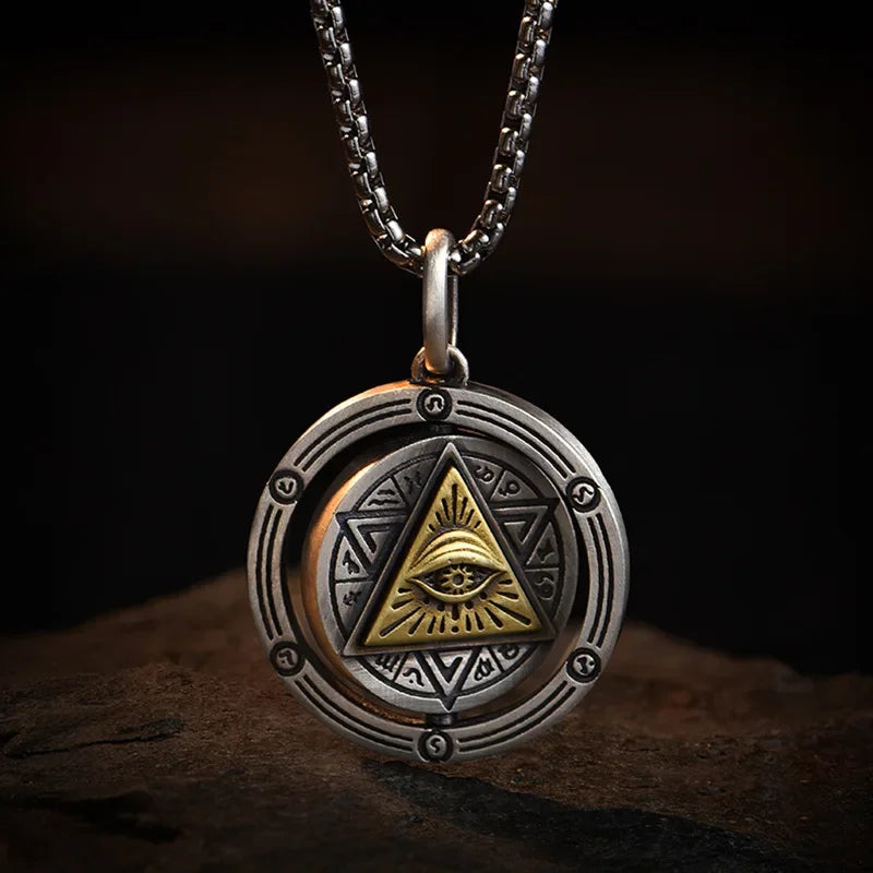 Classic Eye of Horus Pendant Stainless Steel Eye of God Necklace