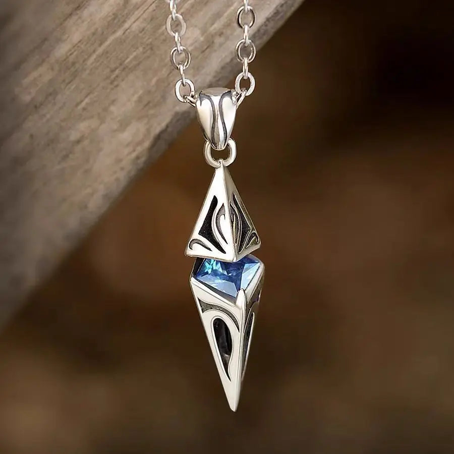 Man New 925 Sterling Silver Necklace Pendant Beautiful Zircon