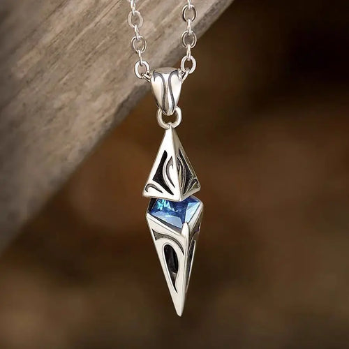 Man New 925 Sterling Silver Necklace Pendant Beautiful Zircon