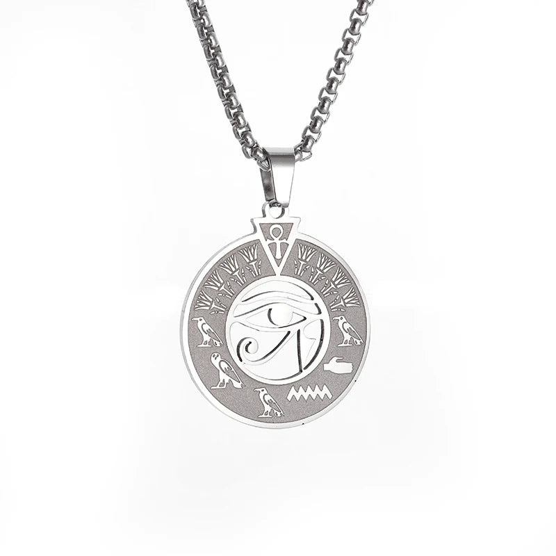 Retro Gothic Blue Evil Eye Protection Pendant Necklace