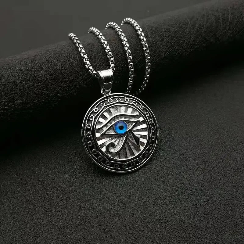 Classic Eye of Horus Pendant Stainless Steel Eye of God Necklace
