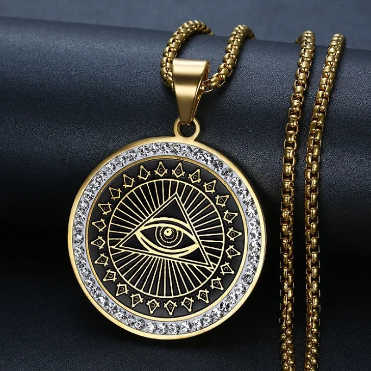 Classic Eye of Horus Pendant Stainless Steel Eye of God Necklace