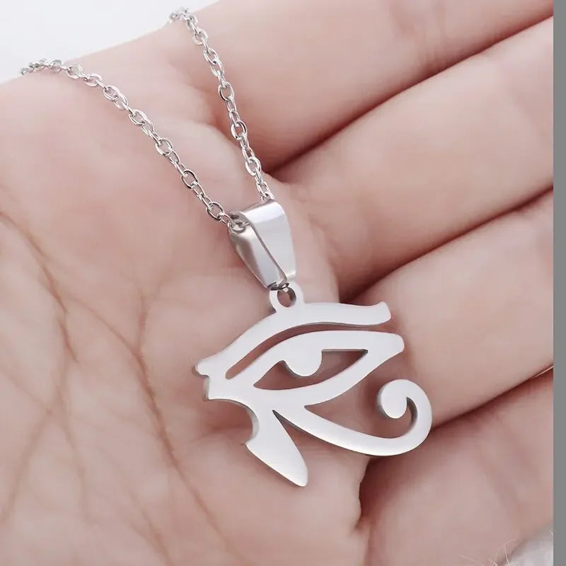 Classic Eye of Horus Pendant Stainless Steel Eye of God Necklace