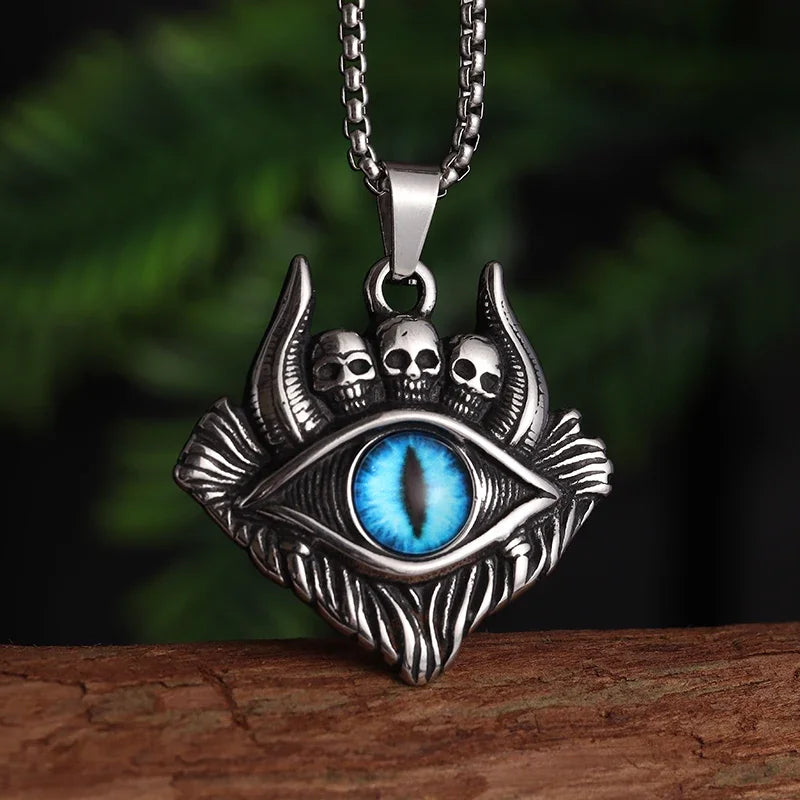 Classic Eye of Horus Pendant Stainless Steel Eye of God Necklace