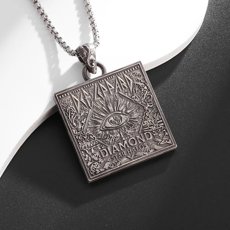 Retro Gothic Blue Evil Eye Protection Pendant Necklace