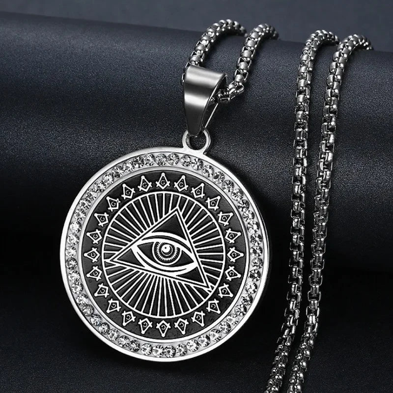 Classic Eye of Horus Pendant Stainless Steel Eye of God Necklace