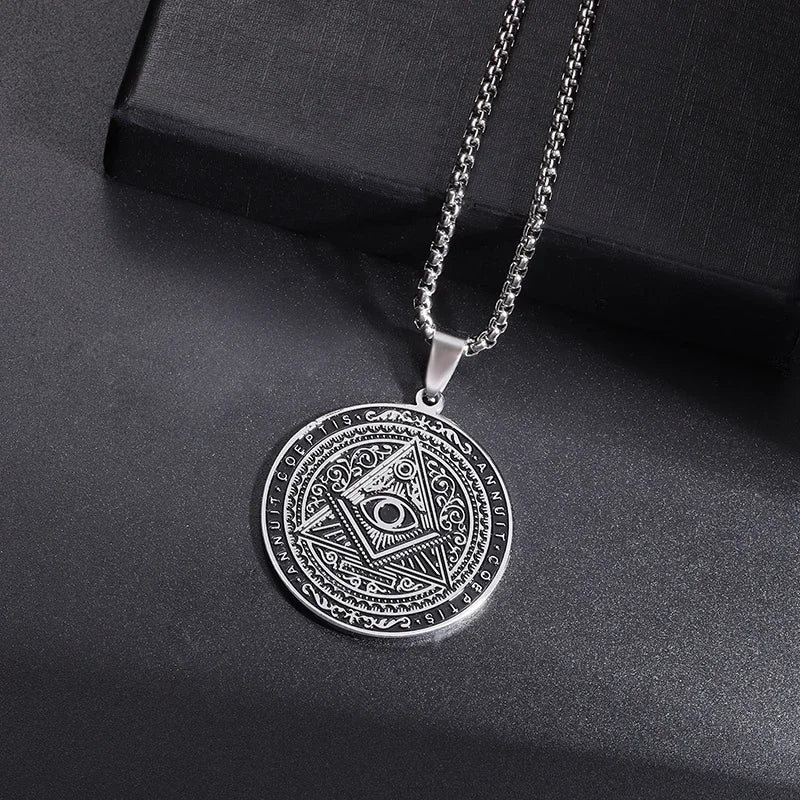 Classic Eye of Horus Pendant Stainless Steel Eye of God Necklace