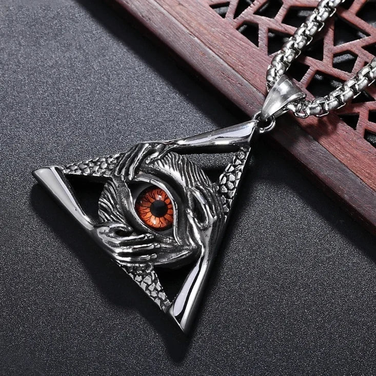 Retro Gothic Blue Evil Eye Protection Pendant Necklace