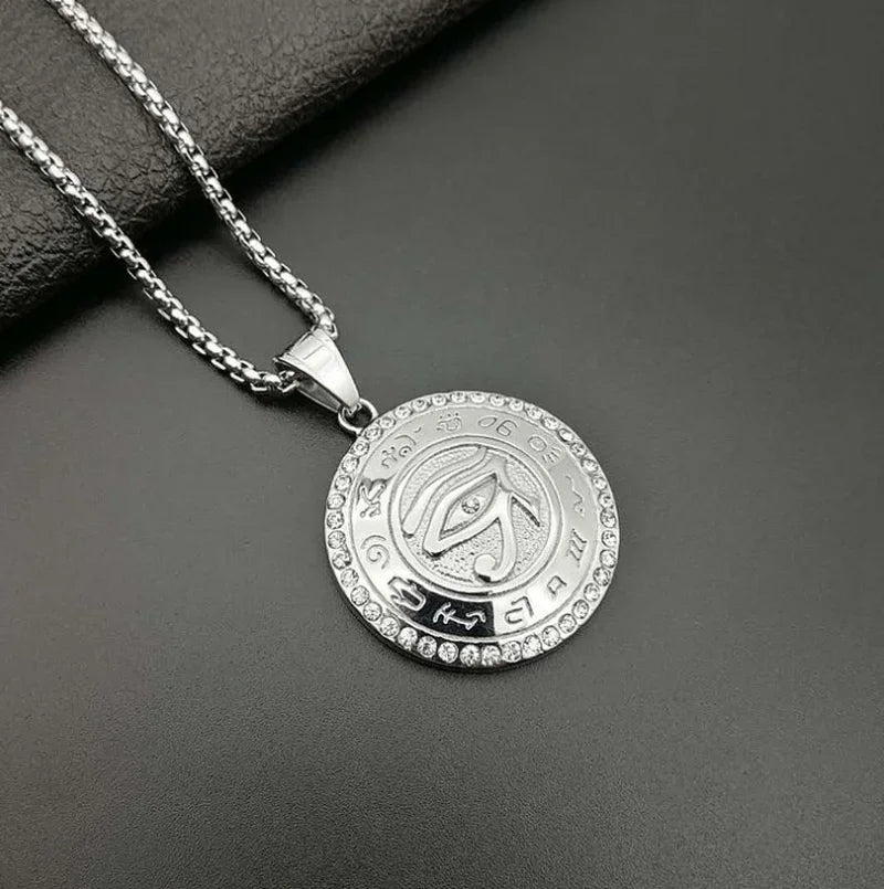 Classic Eye of Horus Pendant Stainless Steel Eye of God Necklace