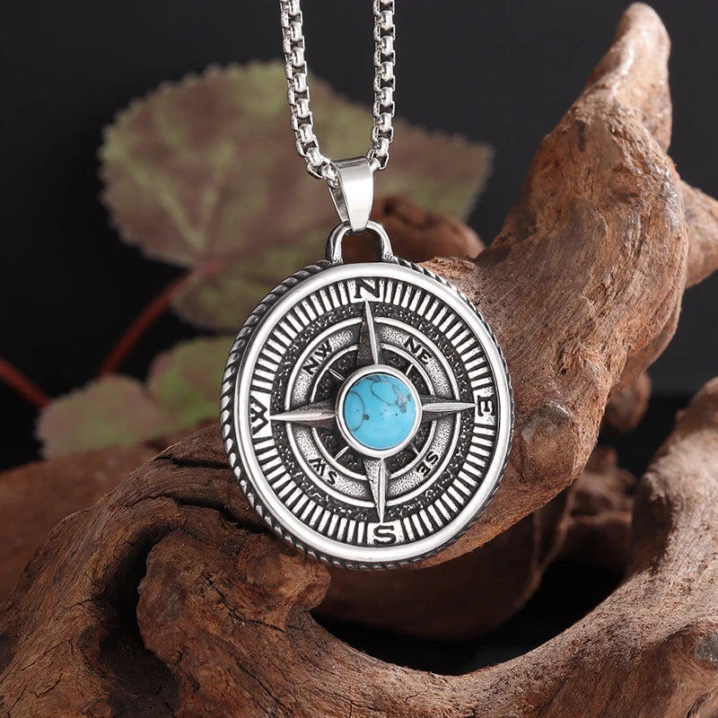 Retro Gothic Blue Evil Eye Protection Pendant Necklace