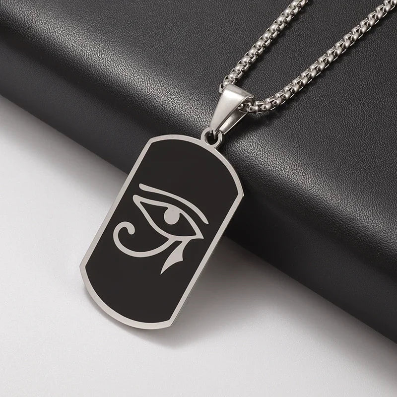 Classic Eye of Horus Pendant Stainless Steel Eye of God Necklace