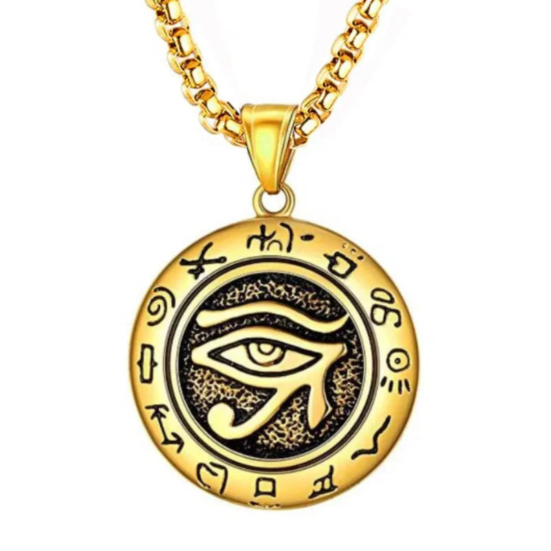 Classic Eye of Horus Pendant Stainless Steel Eye of God Necklace