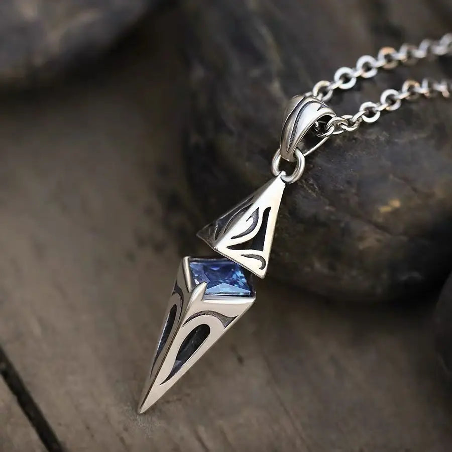 Man New 925 Sterling Silver Necklace Pendant Beautiful Zircon