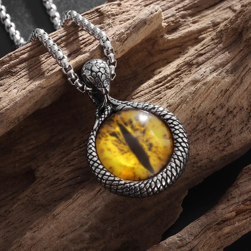 Retro Gothic Blue Evil Eye Protection Pendant Necklace