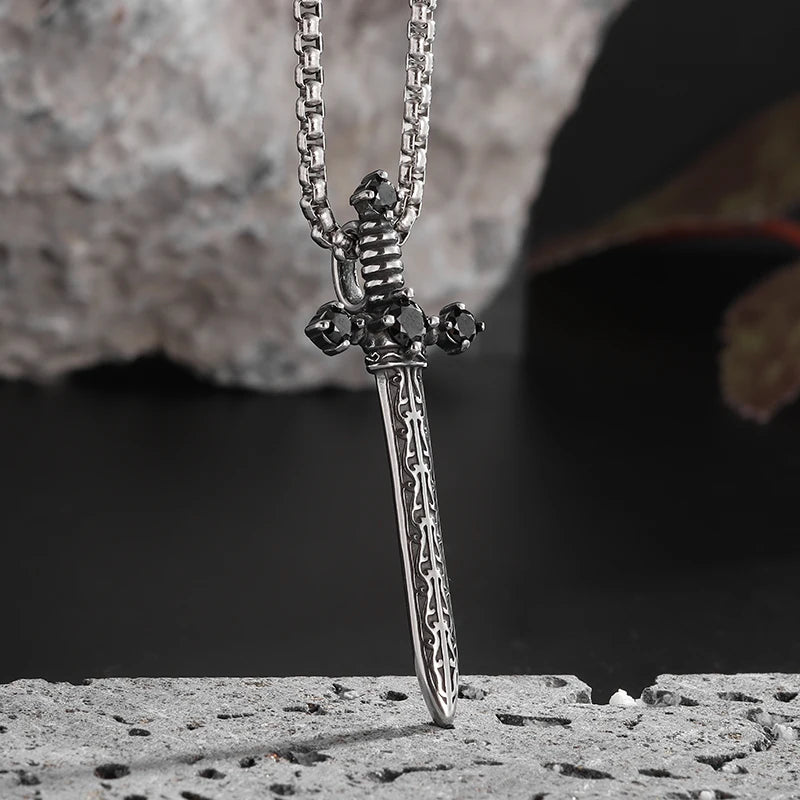 Retro Gothic Blue Evil Eye Protection Pendant Necklace