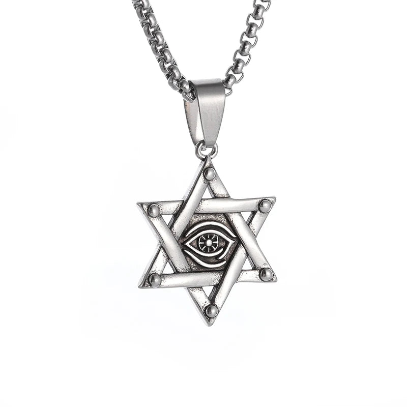 Retro Gothic Blue Evil Eye Protection Pendant Necklace
