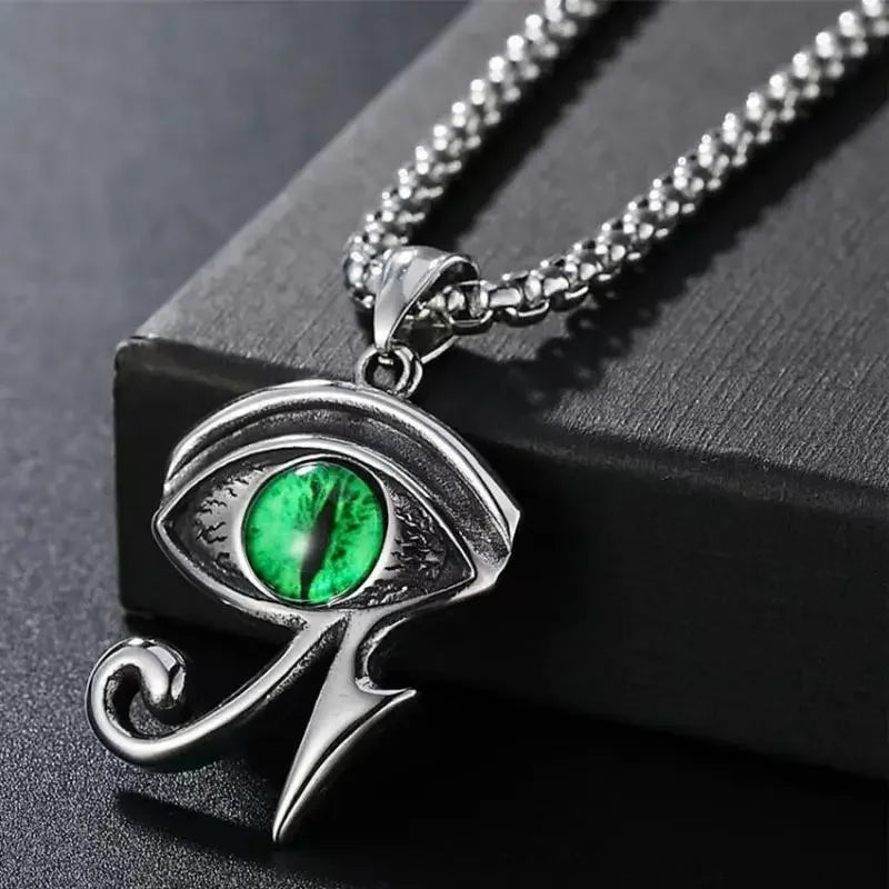 Classic Eye of Horus Pendant Stainless Steel Eye of God Necklace